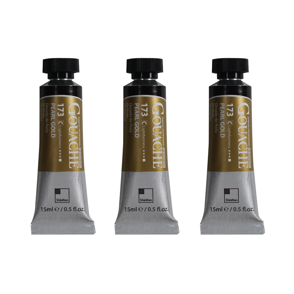 신한화구 전문가 과슈 물감 튜브 C 시리즈 173 펄 골드 3개입, 15ml, 1색 12,000원