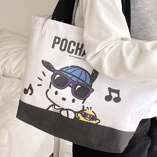 포차코 빼꼼 화이트 에코백 캔버스 면가방 시장 쇼핑 학생 학원 에코백 7,700원
