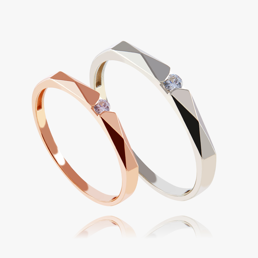 엘렌쥬얼리 14K 노블리아 컷팅 커플 링 금 반지 427,000원