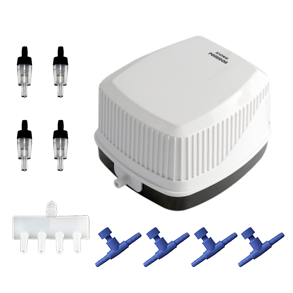 ZIDEE 포세이돈 관상어용 기포발생기 1구 브로와 AP-3024 + 4구 분배기 + 역류방지기 4p + 에어조절기 4p 세트 80,000원