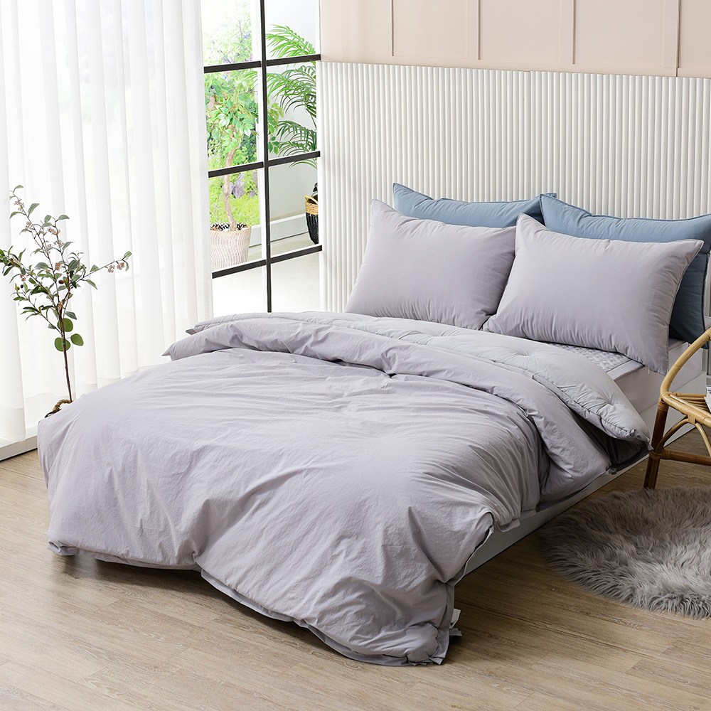 클레어 60수 고밀도 순면 텐셀모달 차렵이불+카페트+베개커버 세트 / SS Q K / 봄가을겨울이불 153,900원