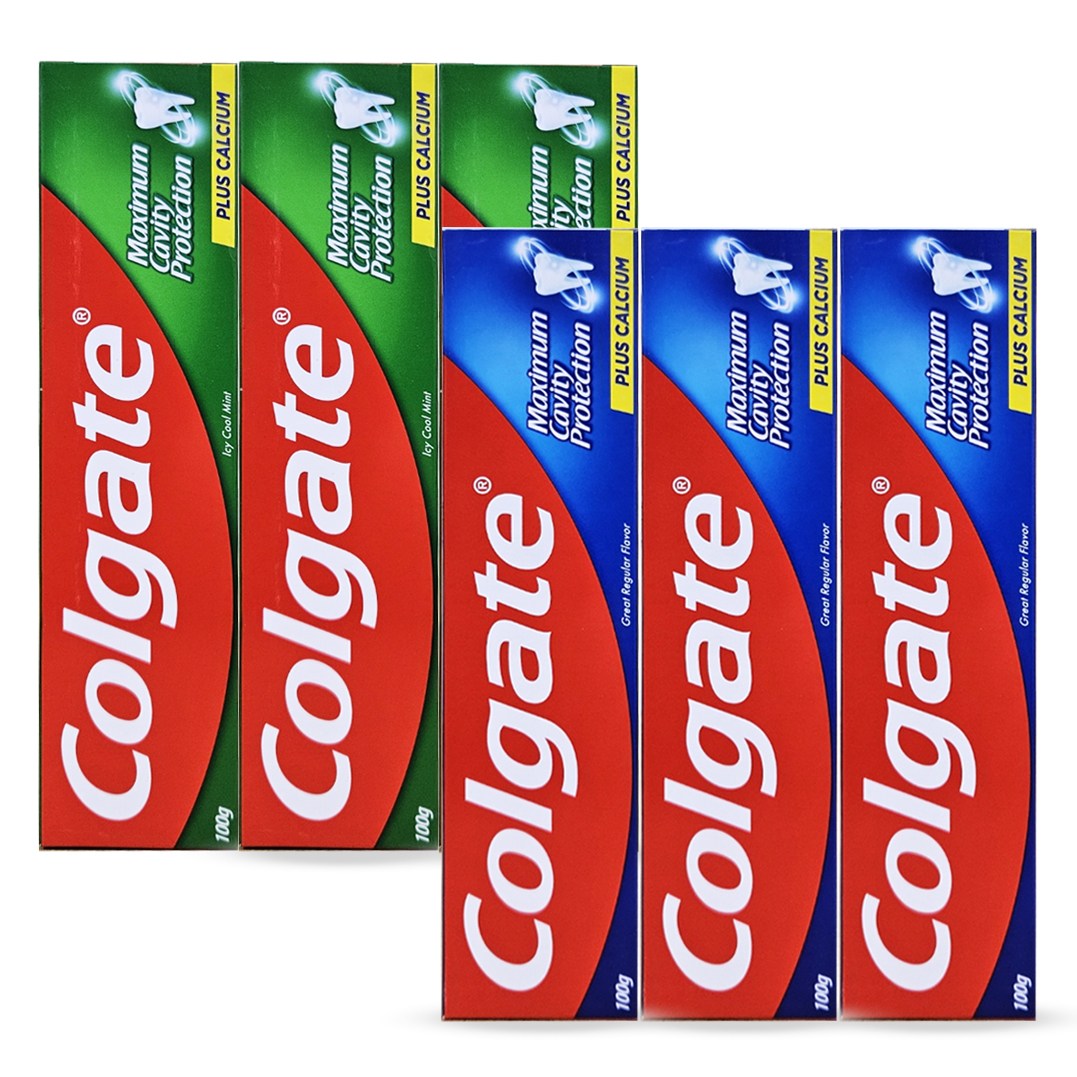 콜게이트 그레이트 불소치약 100g 2종 x6개 (레귤러 x3 +쿨민트 x3) 16,800원