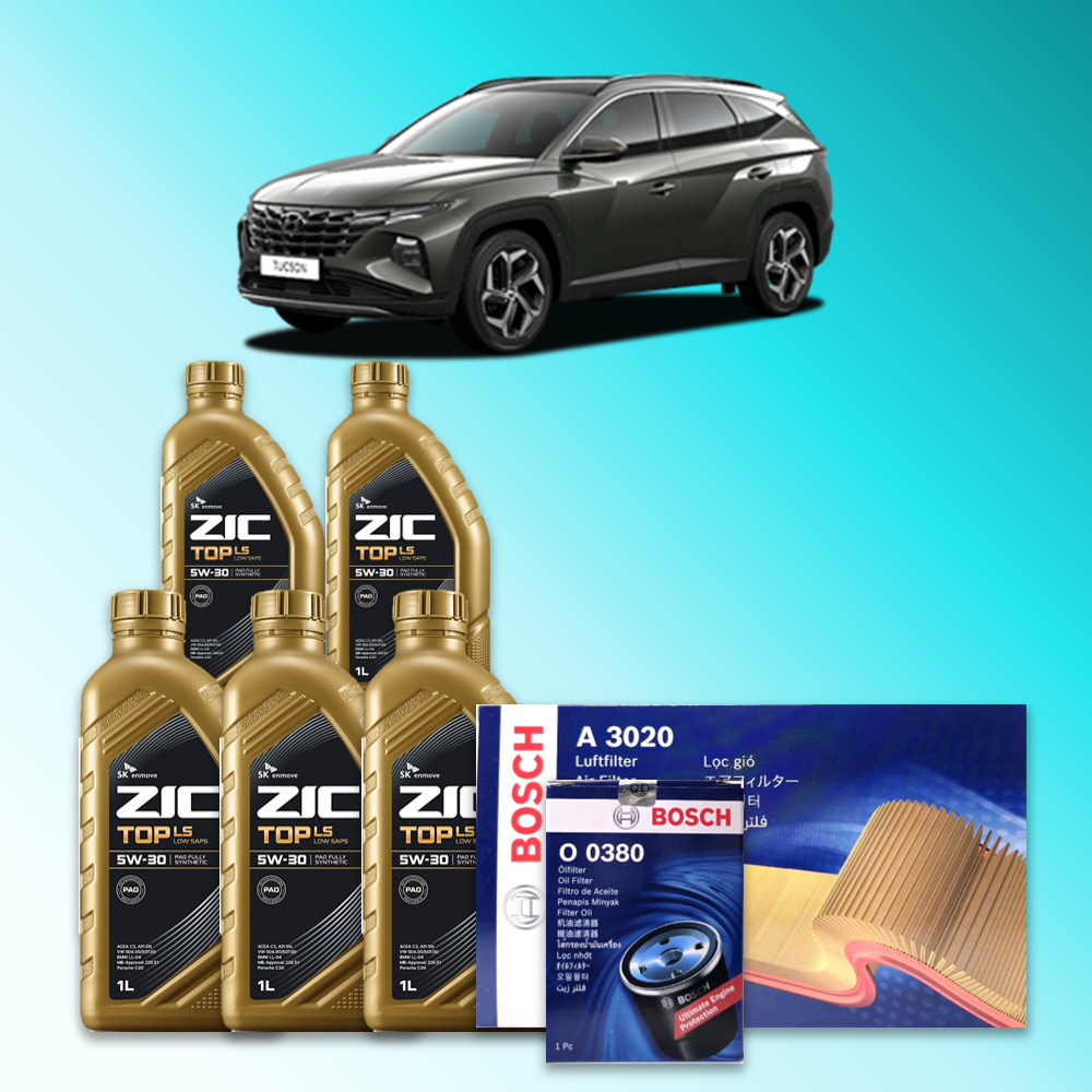 디 올 뉴 투싼 (NX4) 1.6터보 가솔린 엔진오일세트 SK 지크 탑 LS 5W30 (ZIC TOP LS) 95,300원