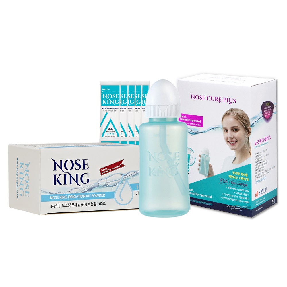 노즈큐어 플러스 성인용 코세척기 세트 + 노즈킹 분말 100포 21,000원