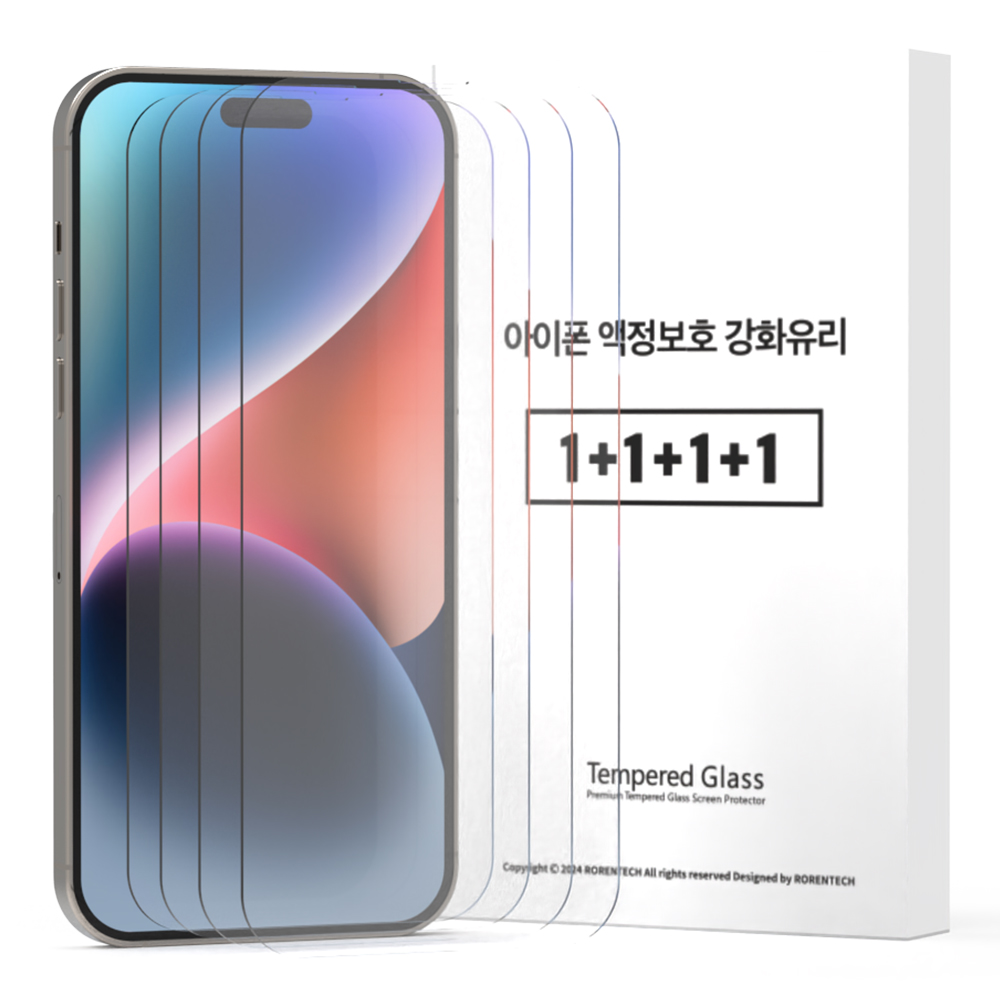 로랜텍 로글 고화질 스마트폰 호환 휴대폰 액정보호필름 강화유리 4p 세트, 1세트 5,900원