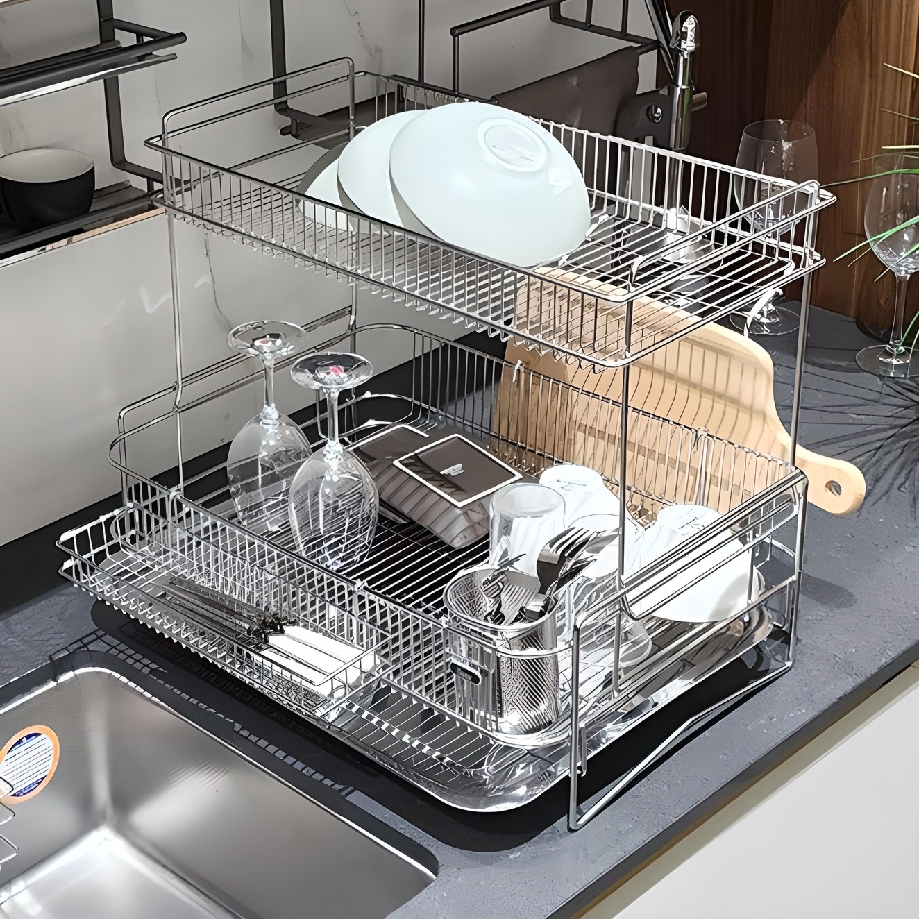 에넥스 유닉 식기 건조대, 2단, 단일 색상, 1개 76,010원