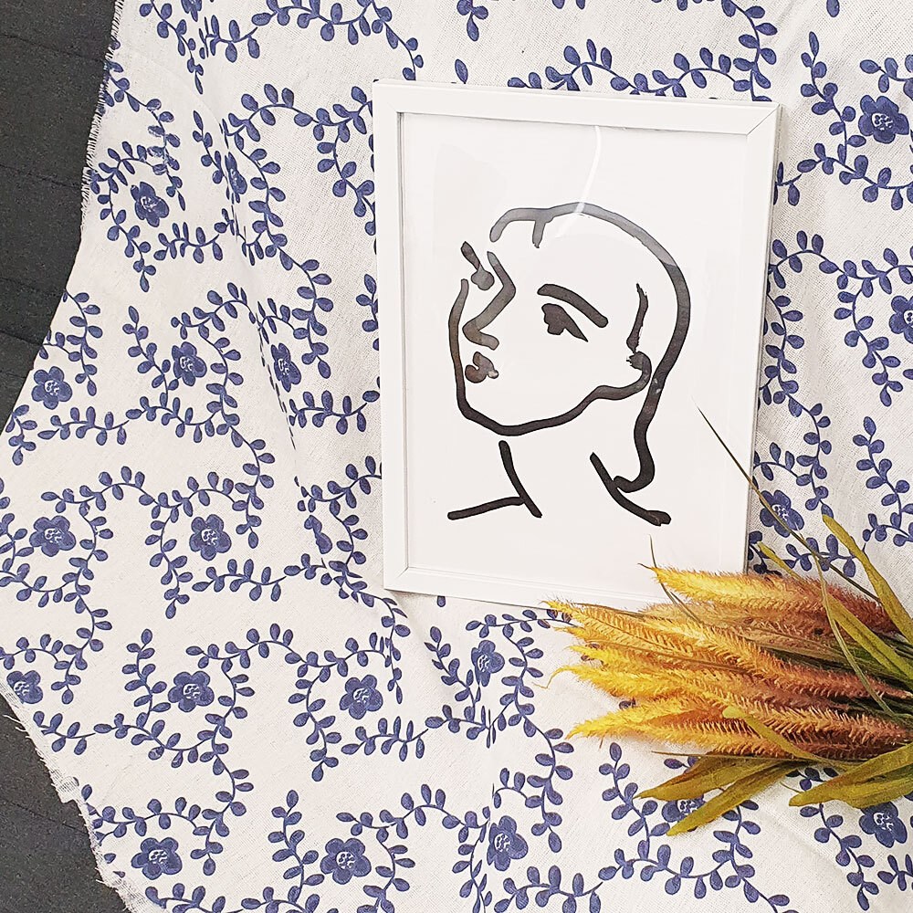 파란꽃 린넨 테이블보 중, 현재가 18,230원