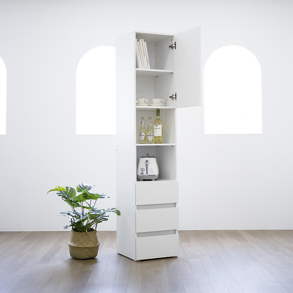 이투스 슬림 키큰장 H1910 3단 서랍장 폭400 틈새수납장 다용도거실장 책장 그릇선반장 166,000원