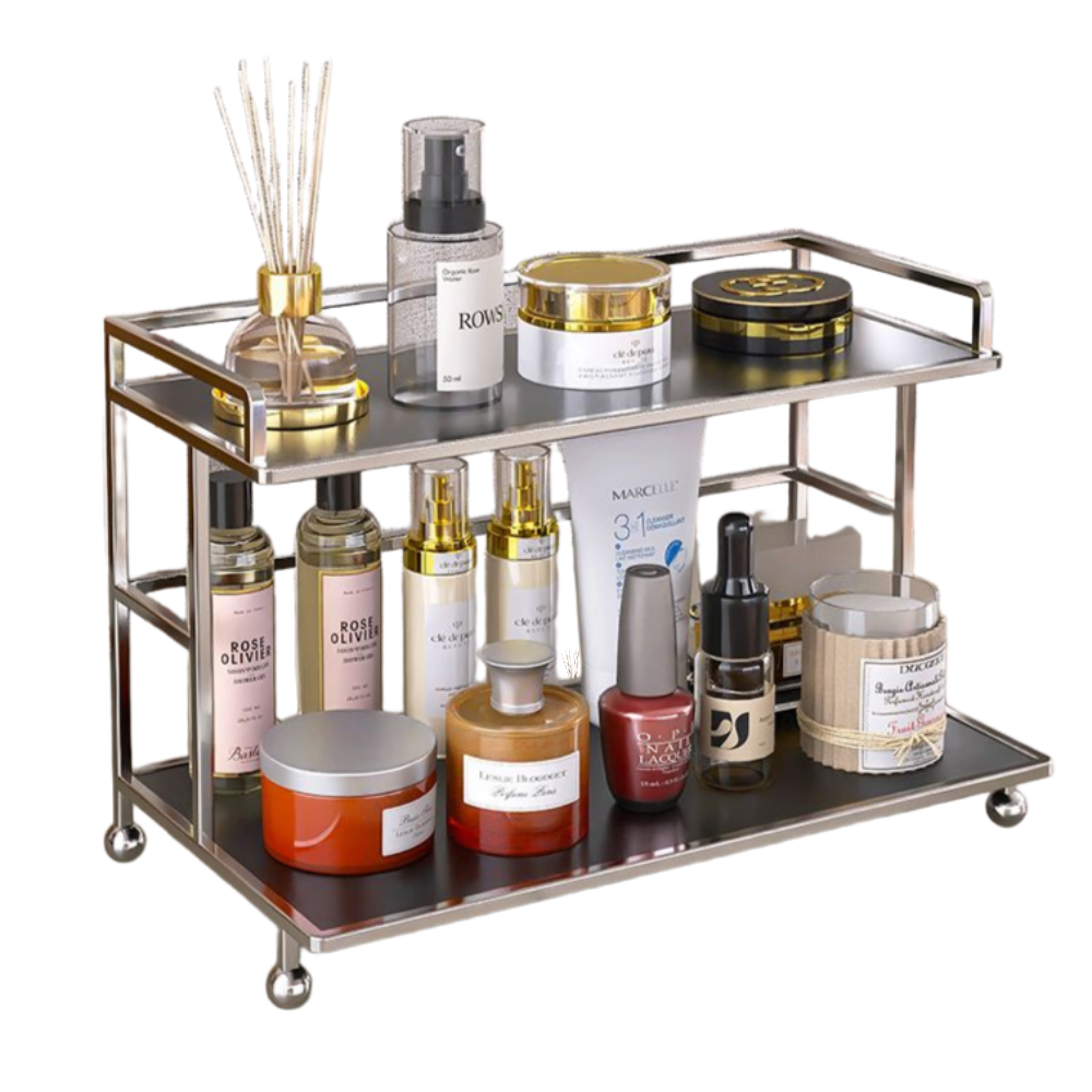 2단 모듈 화장품 트레이 정리함 버터 미니선반 향수 진열대, 블랙, 1개 18,900원