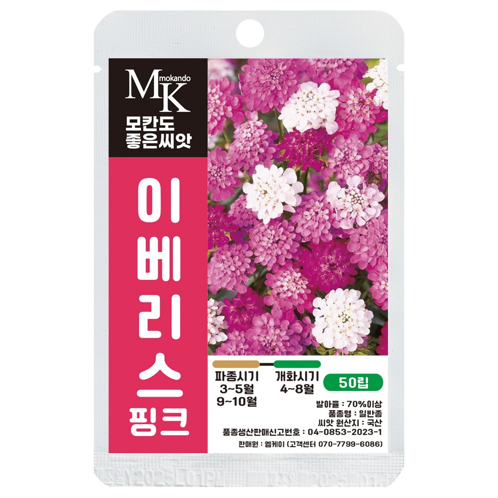 모칸도 좋은씨앗 이베리스 씨앗 50립 핑크 일반종 꽃씨 꽃씨앗, 1개 4,900원