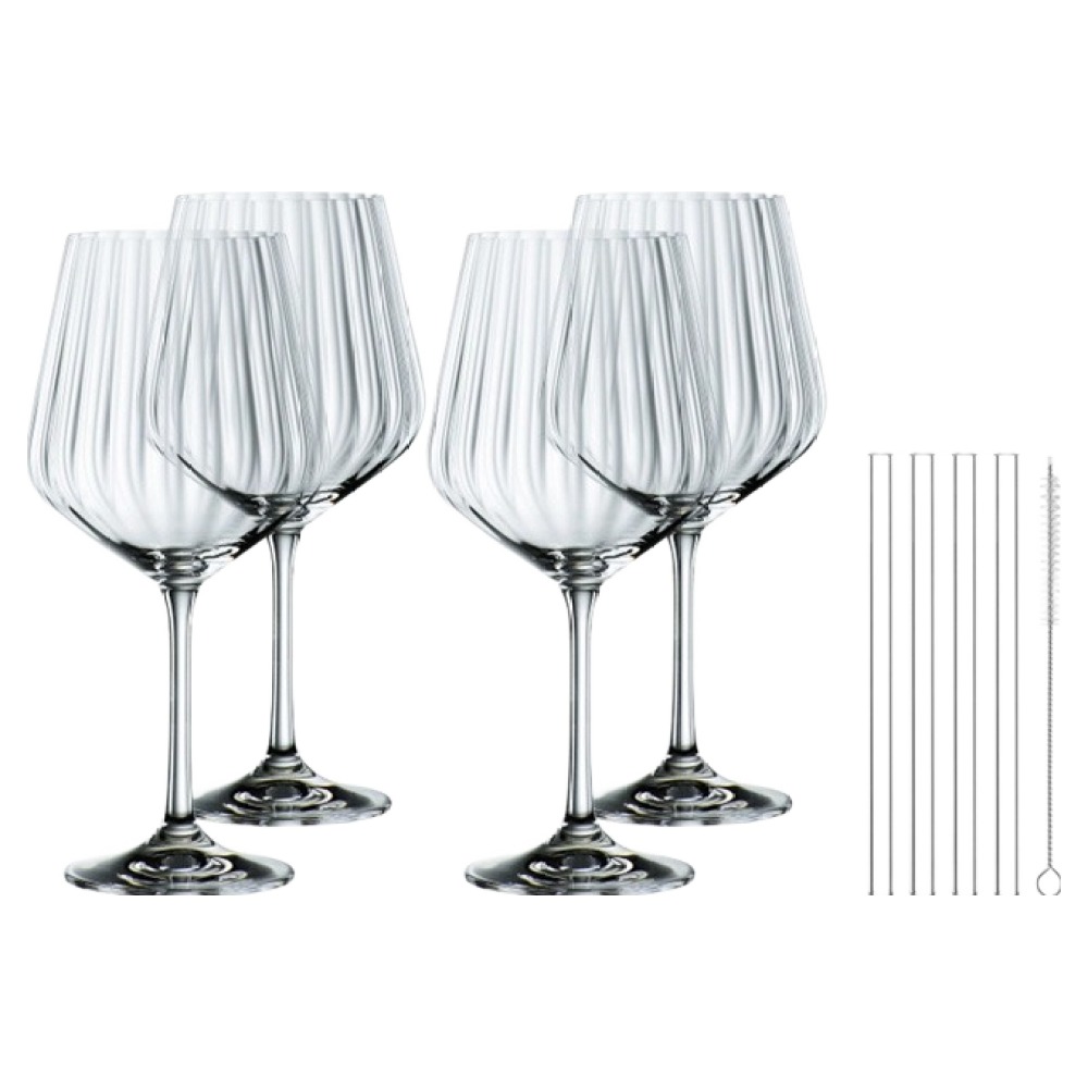 나흐트만 테이스트 굿 진토닉 잔 4p + 유리빨대 4p + 빨대청소용 솔 세트, 1세트 56,030원