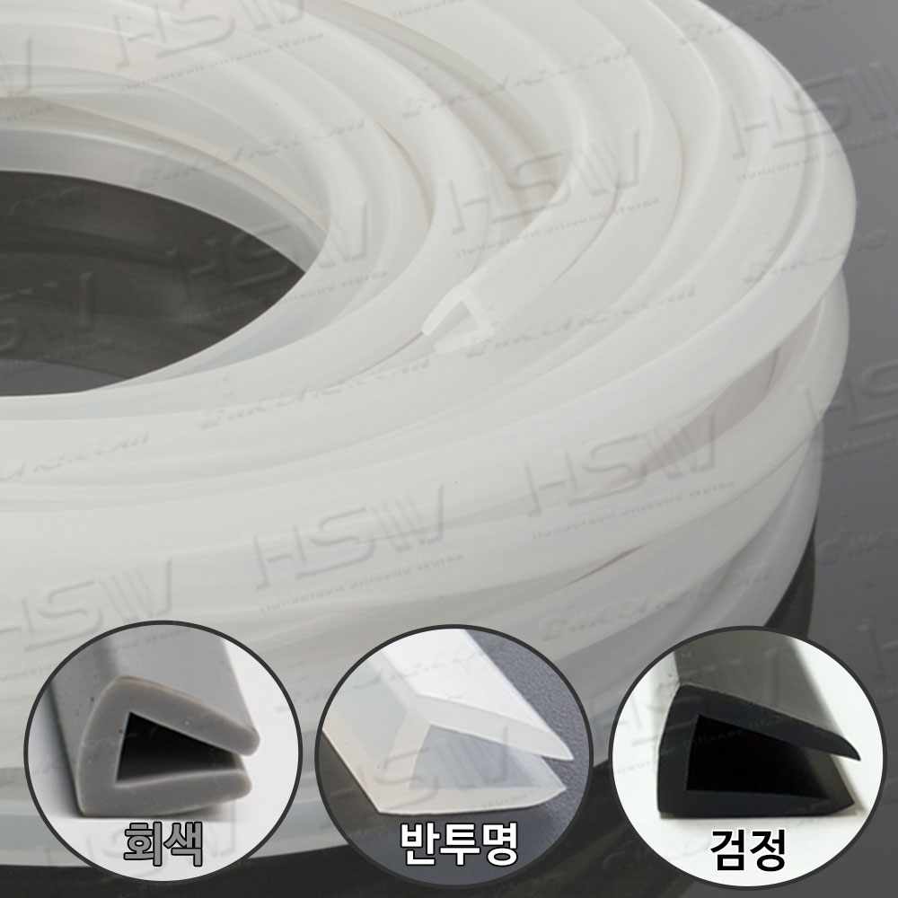 실리콘철판패킹 2mm용(D타입) - 10M(반투명/검정) 37,500원