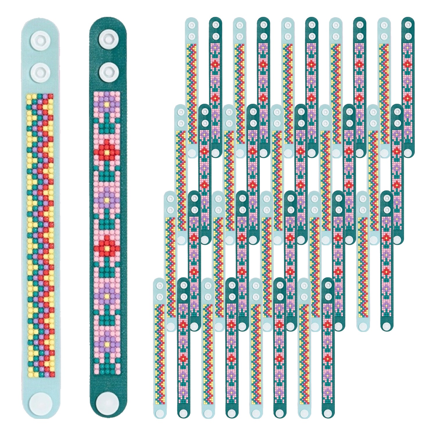 민화샵 보석십자수 팔찌 2종 세트 I250018B, 20세트, 지그재그꽃 34,000원