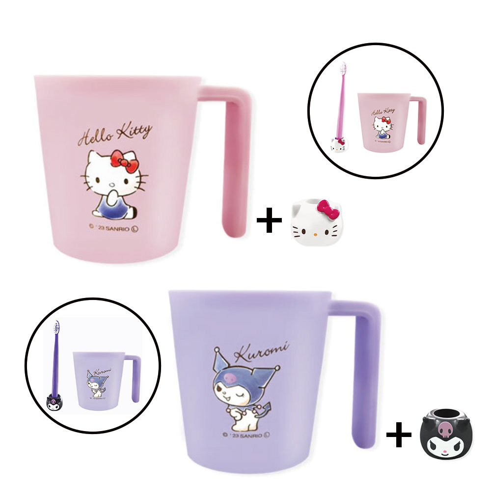 산리오 양치컵 칫솔꽂이 세트(키티, 쿠로미 중 택), 1세트, 쿠로미세트 17,800원