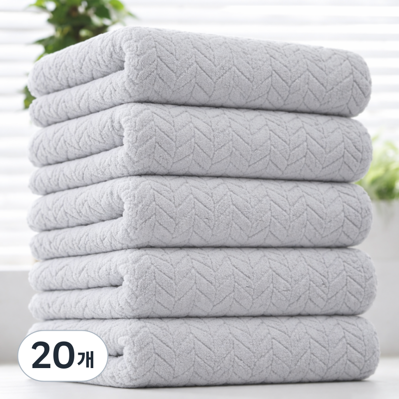 [재고 정리 세일]상덕 호텔수건 소프트 볼륨 먼지없는수건 고급수건 수건, 20개, 라이트그레이 116,270원