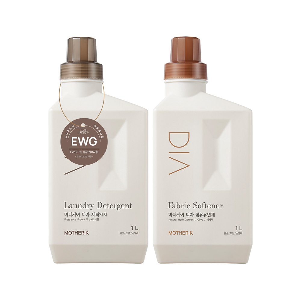마더케이 디아 세탁 유아 세제 + 섬유유연제 세트, 1L, 1세트 32,190원