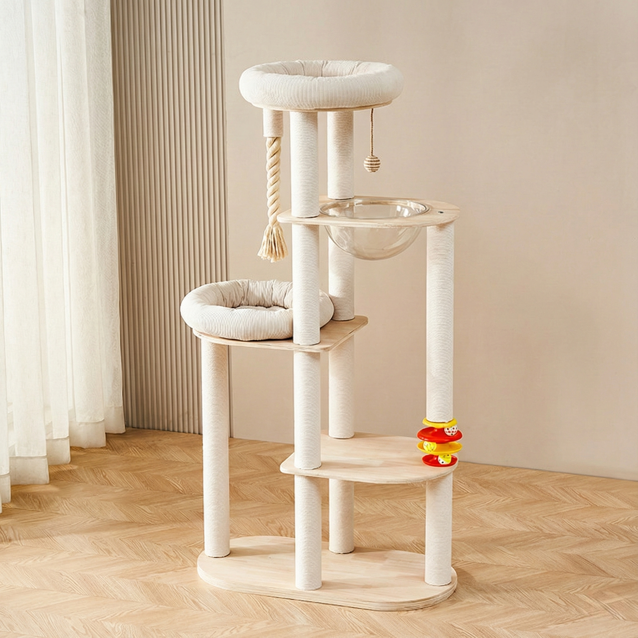 아그다 구름 해먹 트랙볼 4단 캣타워 스크래쳐, 1개, 원목 120,000원