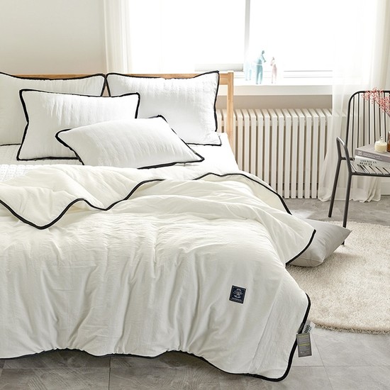 꿀잠예약 알러지케어 2H 고밀도 워싱 루나 사계절 차렵이불 침구 풀세트 SS Q K 90,250원