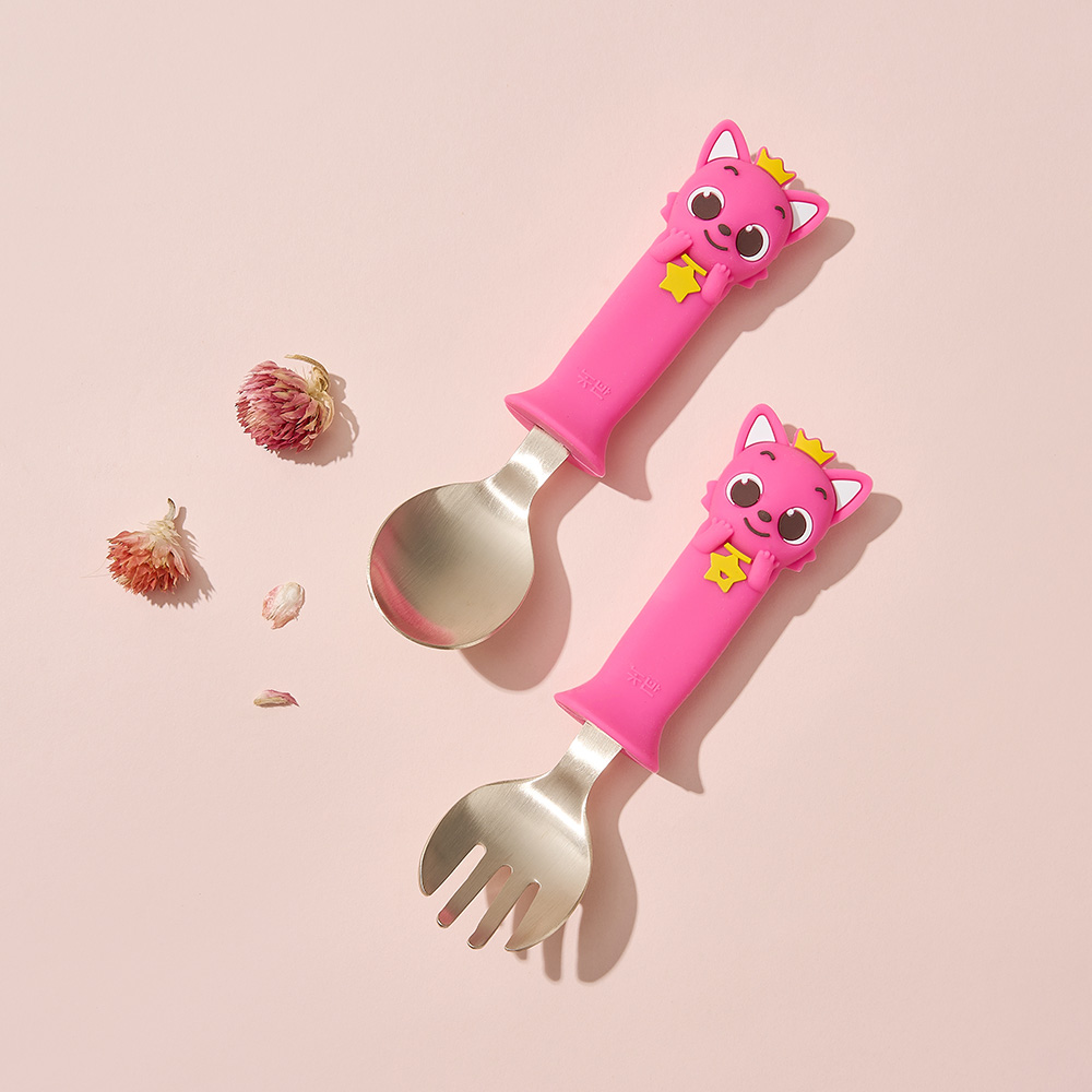 놋반 핑크퐁 방짜유기 유아 스푼포크 세트 돌선물 생일선물, 1세트, 스푼포크, 핑크 37,000원