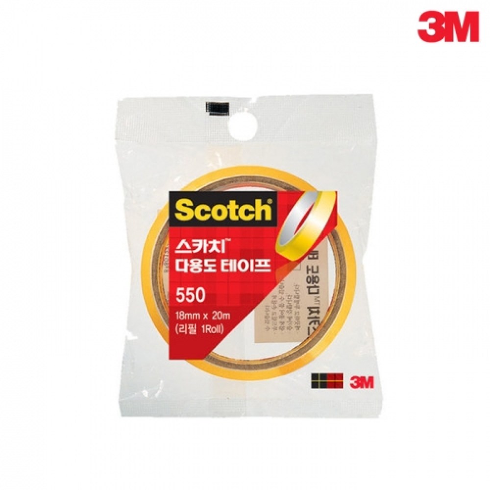 3M 스카치 ) scotch 다용도 투명테이프 550R 3인치 코어 리필 12mm 18mm 24mm 1,410원
