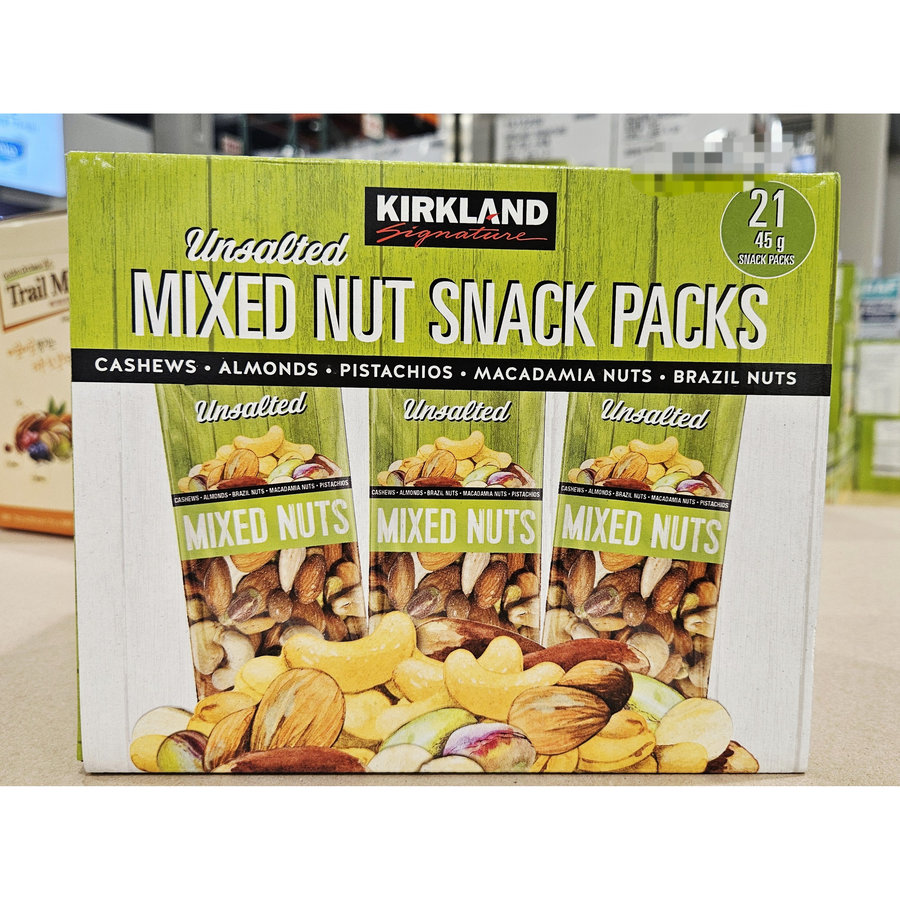 코스트코 커클랜드 시그니춰 언솔티드 믹스넛 스낵팩 45g*21개, 945g, 1박스 30,290원