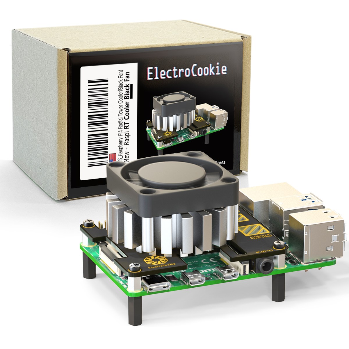 라즈베리파이 4 전용 쿨러, 대형 Radial Tower 파워 쿨러 15,900원