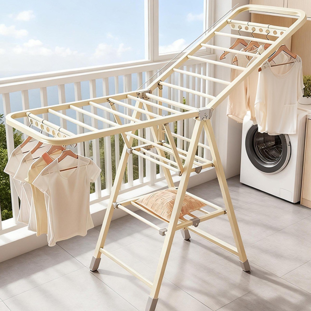 유판 2단 3단 빨래 건조대 이동형 접이식 빨래건조대 혼합 색상 대형 빨래 건조대, A 화이트 31,900원