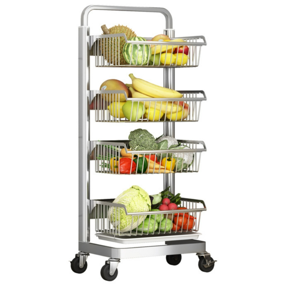 바퀴달린 선반 주방용 트롤리 과일 보관 수납장 이동식 진열대 3단, 재즈블랙 -3단 야채 랙 116,500원