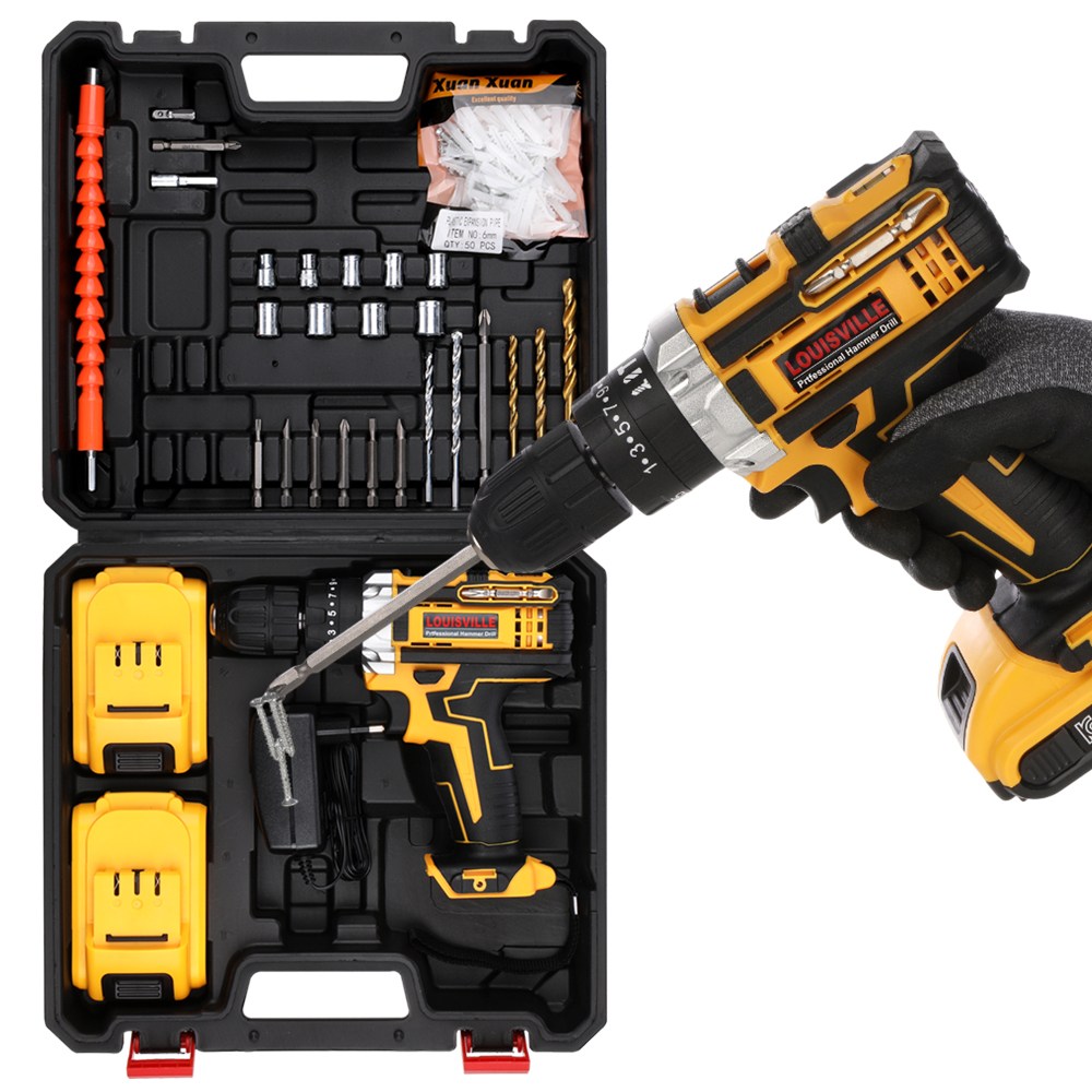 1년 무상A/S 루이빌 21V 무선충전해머전동드릴 리튬이온배터리 49,900원