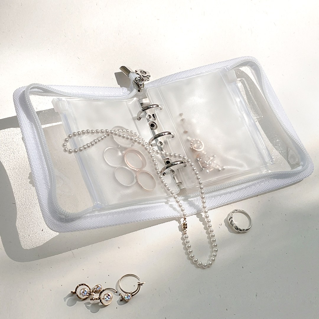 푸꾸푸꾸 악세사리 보관함 주얼리 지퍼백 파우치 케이스, 1개, 02.화이트 (반투명지퍼백 5P) 16,590원