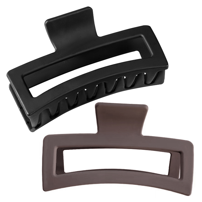 두발로 13cm 빅사이즈 무광 스퀘어 헤어집게핀 2p 세트 5,900원