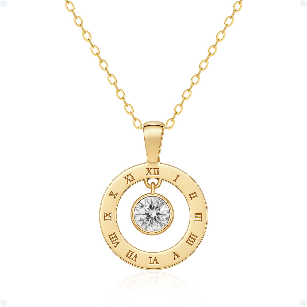 쥬넬 [선물포장] 14K 로마 숫자 큐빅 드롭 코인 팬던트 체인 금 목걸이 가정의달 어린이날 어버이날 생일 선물 179,900원