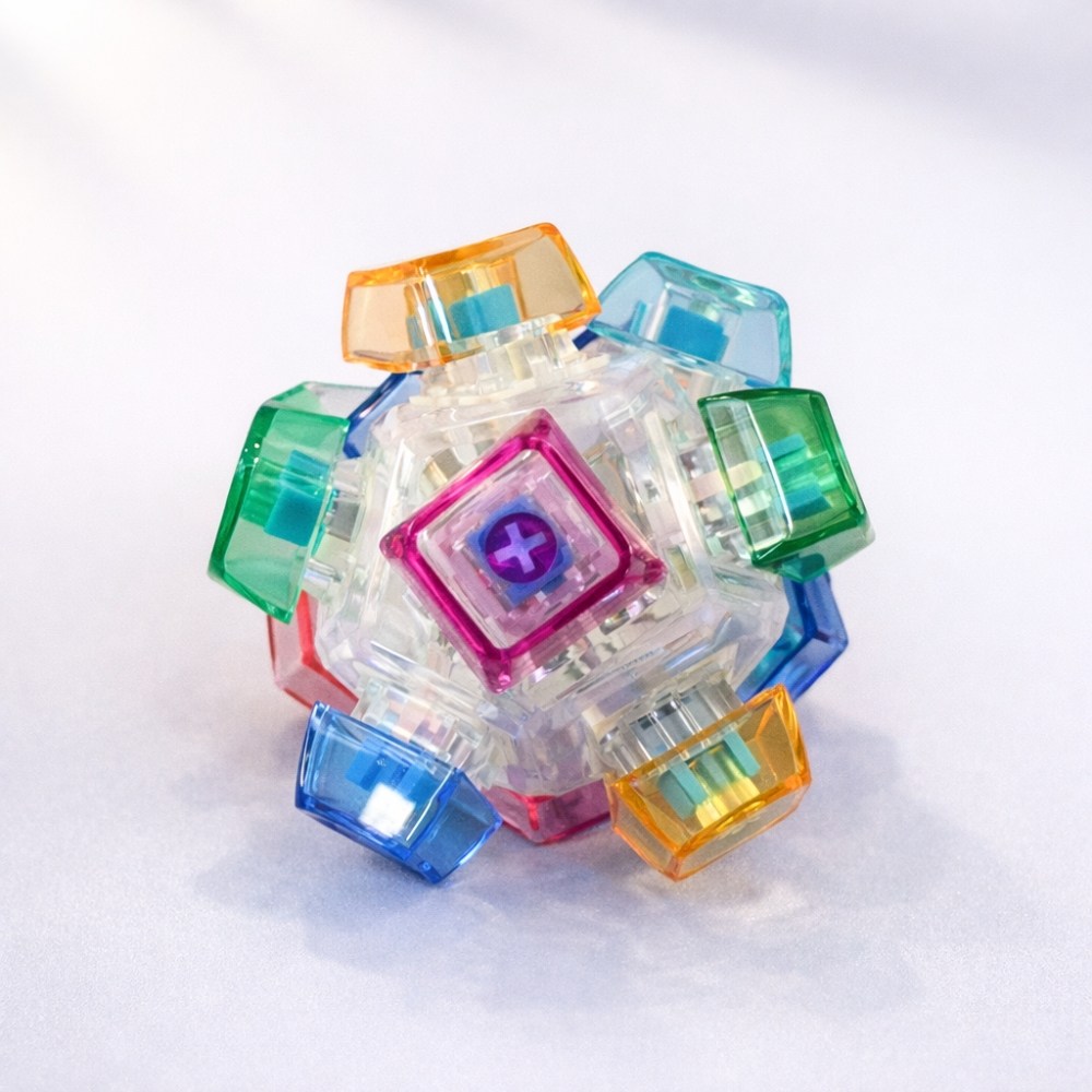 복세편살 12구 LED 키캡 키보드 볼 딸깍이 클리커 피젯 토이 스위치 발광 기계식, 1개, 컬러플 9,900원