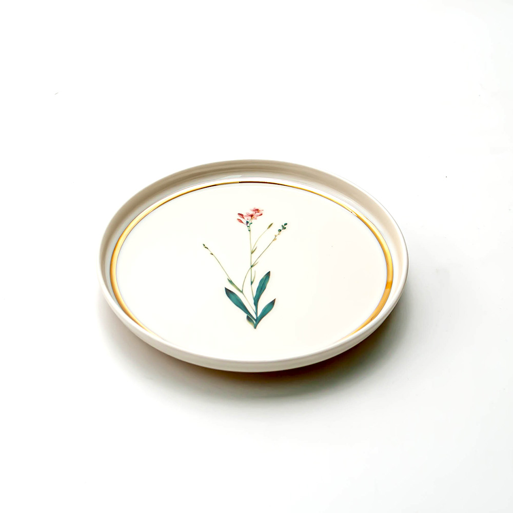 [트리니체] PORLAND 포랜드 보태니컬 도자기 플랫 접시, 1개, 화이트(디자인4) 40,600원