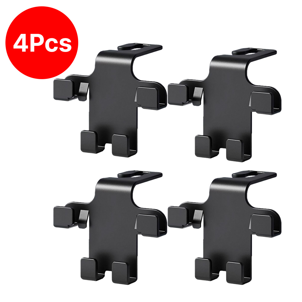 듀얼후크 1+1 자동차 후크걸이 헤드레스트 고리 걸쇄 행거 휴대폰거치 가방 봉지, 검은색, 4개 12,490원