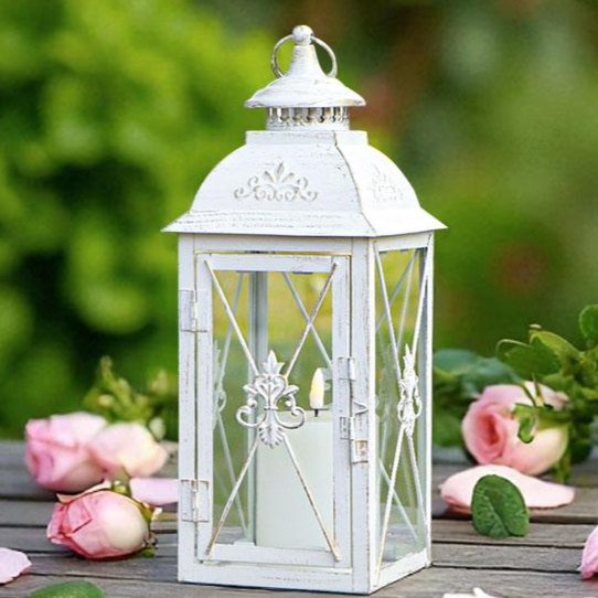 JHY DESIGN실내외 랜턴 화이트 34cm 캔들 받침대 홈데코 장식, 흰색 32,390원