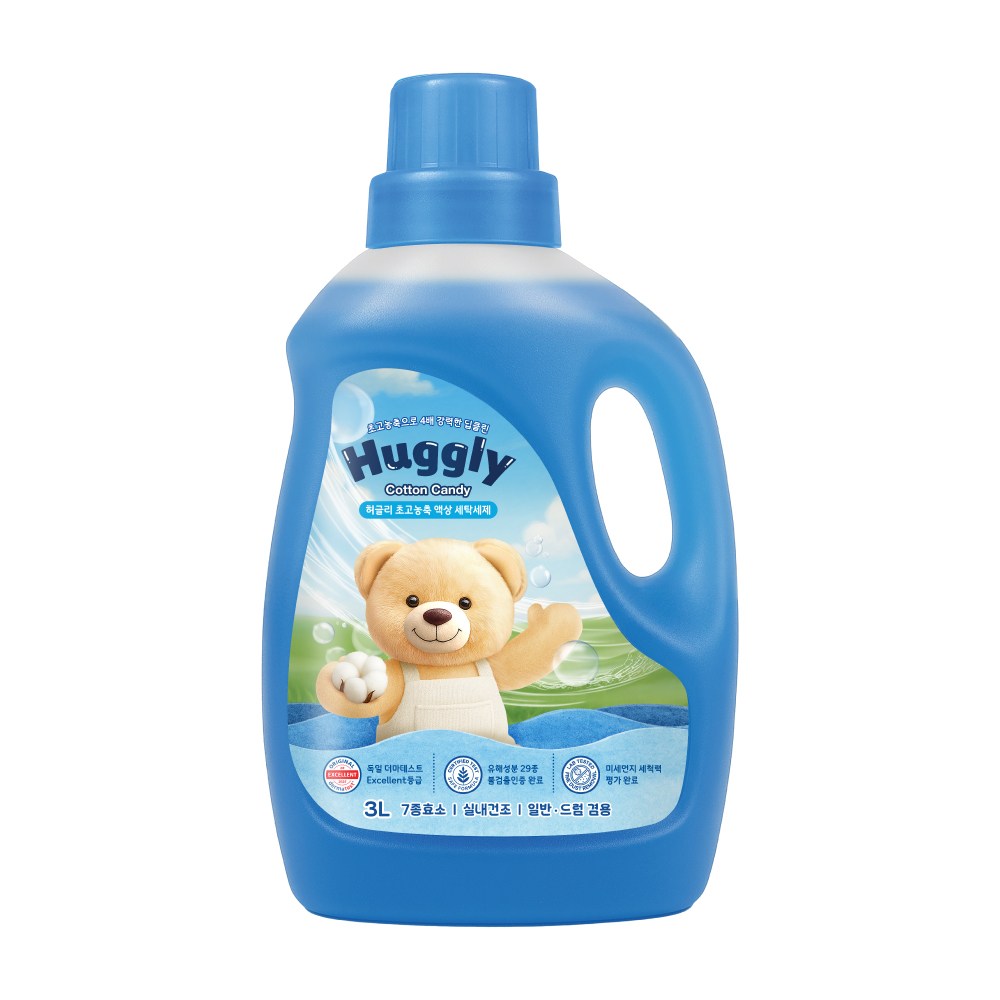 허글리 초고농축 액상 세탁세제 코튼캔디, 1개, 3L 10,780원