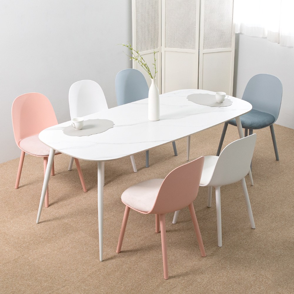 블랑스 세라믹 1800X850 타원형 조이 6인 식탁 세트, 블랙 398,400원