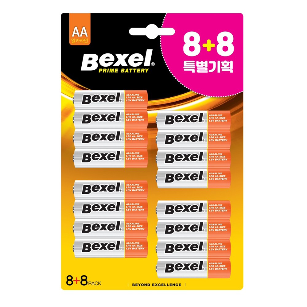 벡셀 알카라인 AA AAA 건전지, 1개, 16개입 4,930원