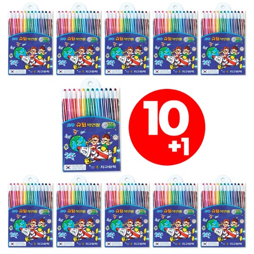 지구화학 슈퍼색연필 12색 10개사면1개더 10+1, 현재가 36,330원