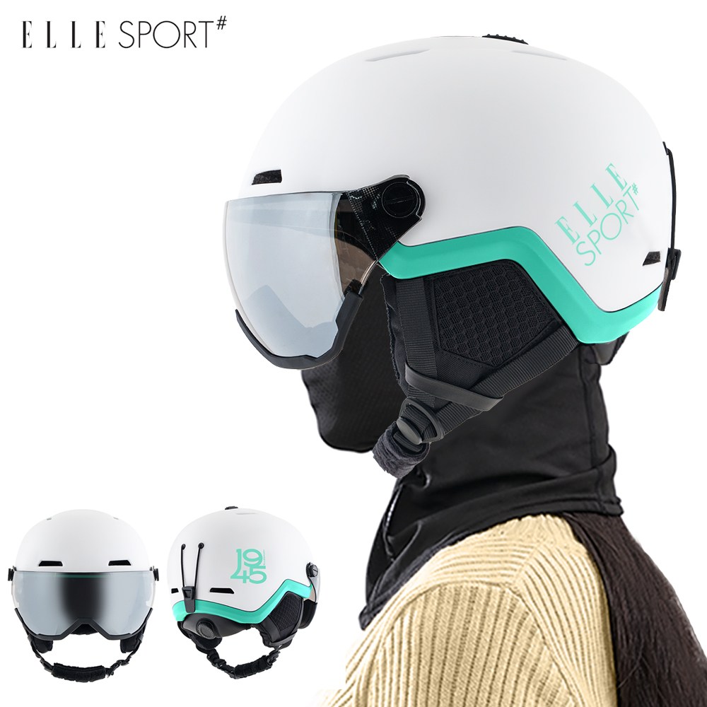엘르 이모션 바이저 헬멧 EMOTION 아시안핏 고글일체형 통풍구 조절가능 아동 주니어 성인 대두용 스키 스노우보드, 화이트민트, 1개 99,000원