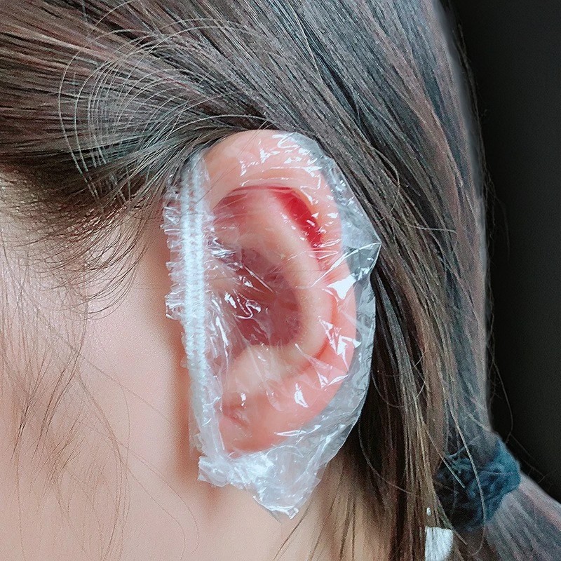 미용실 샤워 염색용 위생커버 일회용 귀보호 커버 PET 방수 귀마개 100매입 8,500원