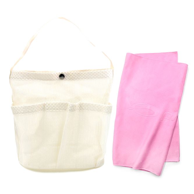 메쉬 목욕가방 샤워가방(+건식타올 증정), 아이보리 20,000원