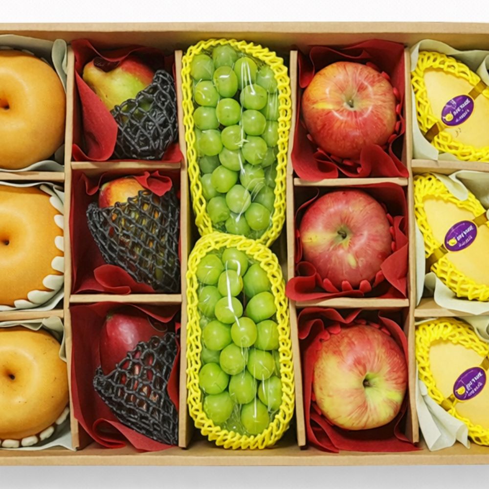 시그니처 엄선 세트 1호 (사과 배 샤인머스켓 골드 망고 애플 망고 혼합 구성), 1박스 151,000원