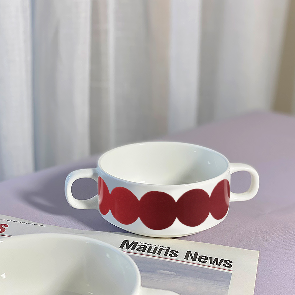 HOOT 쿠킹홈 메이드 도자기 수프그릇 손잡이 스프볼 요거트볼 (레드) 20,610원