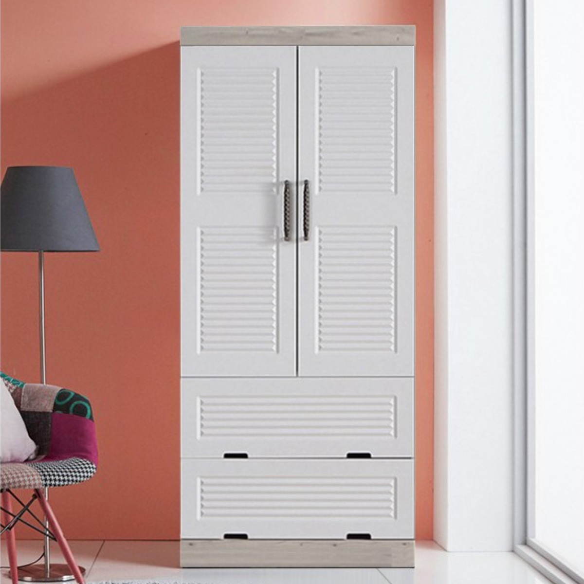 대도갤러리 아이리스 투서랍 장롱 옷장 이불장 싱글장, 워시화이트 109,900원