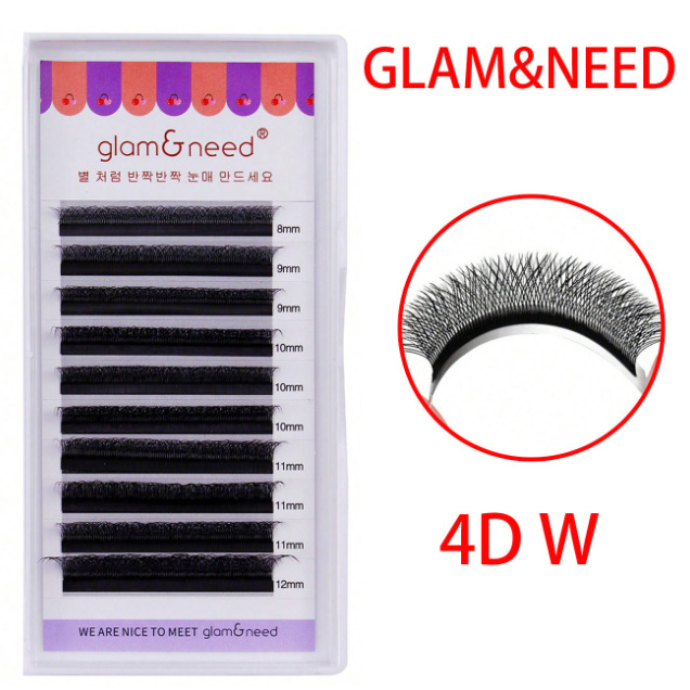 glam&need 속눈썹 연장 4D 래쉬 0.07mm C컬 전문시술용 전문가용 속눈썹, 1개, 13mm C 18,800원