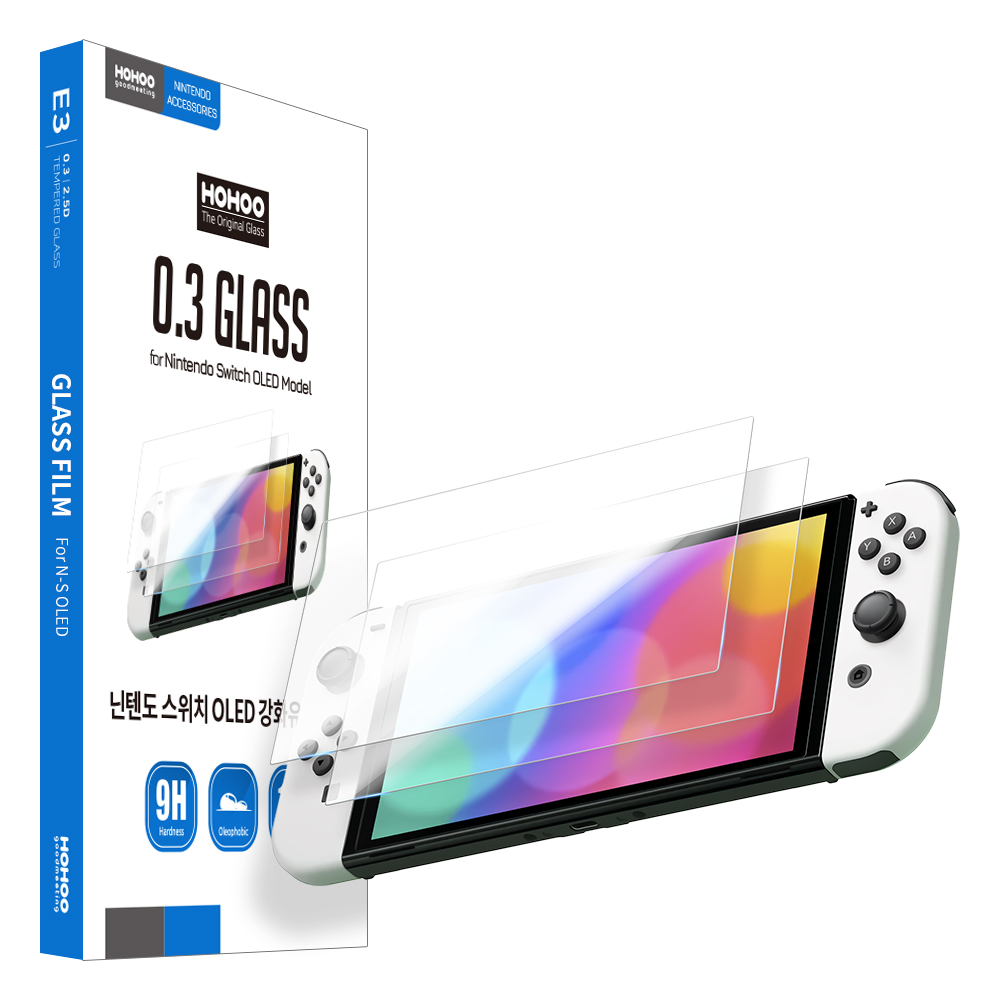호후 닌텐도 스위치 OLED 강화유리 액정보호필름 2p, 단일상품, 단일 색상, 1세트 5,380원