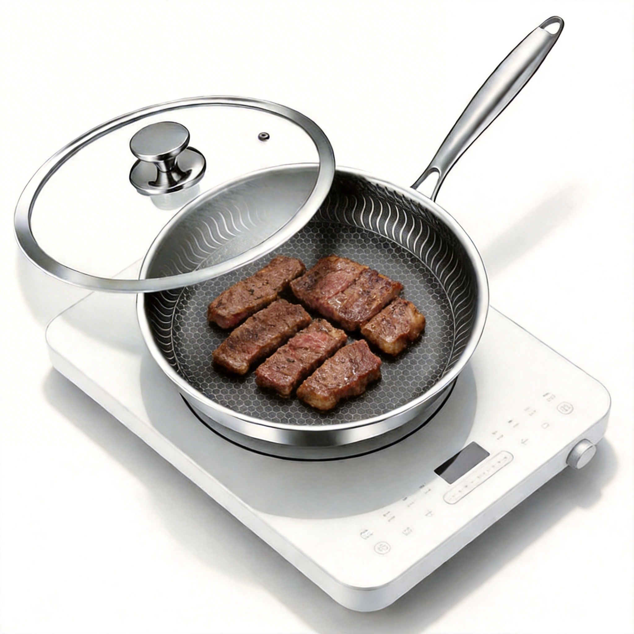 Riwonas 통3중 스텐 벌집코팅 프라이팬 뚜껑세트 인덕션 IH 겸용, 1세트, 24cm 40,000원