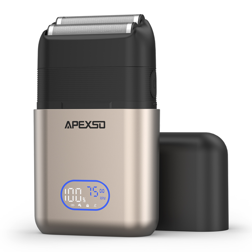 APEXSO 남자 전기면도기 휴대용 면도기 고출력 왕복면도기 건습식 IPX6방수 LED 디스플레이 C타입충전, 블랙 골드, BG7100 39,800원